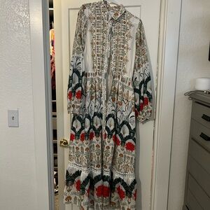 Anthropologie Botanical shirt dress